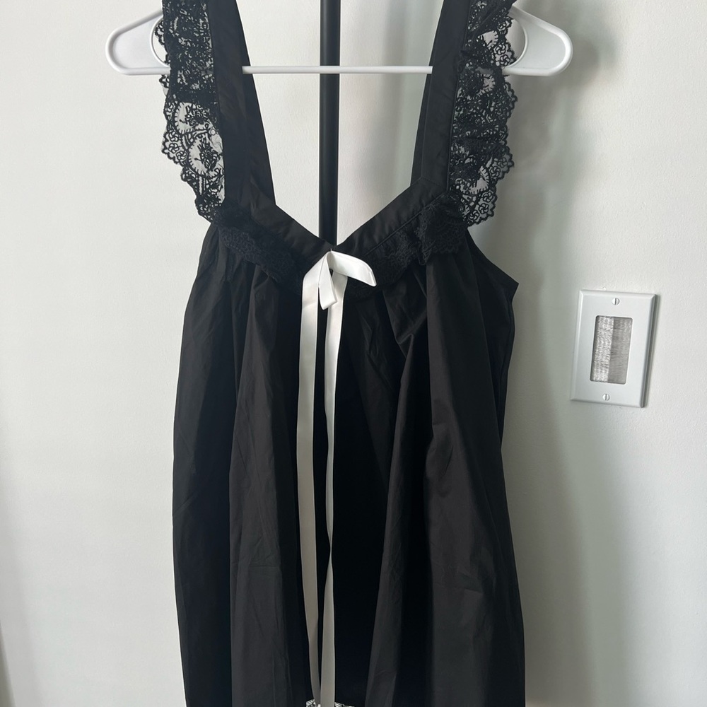Edikted Black and White Lace Detail Dress